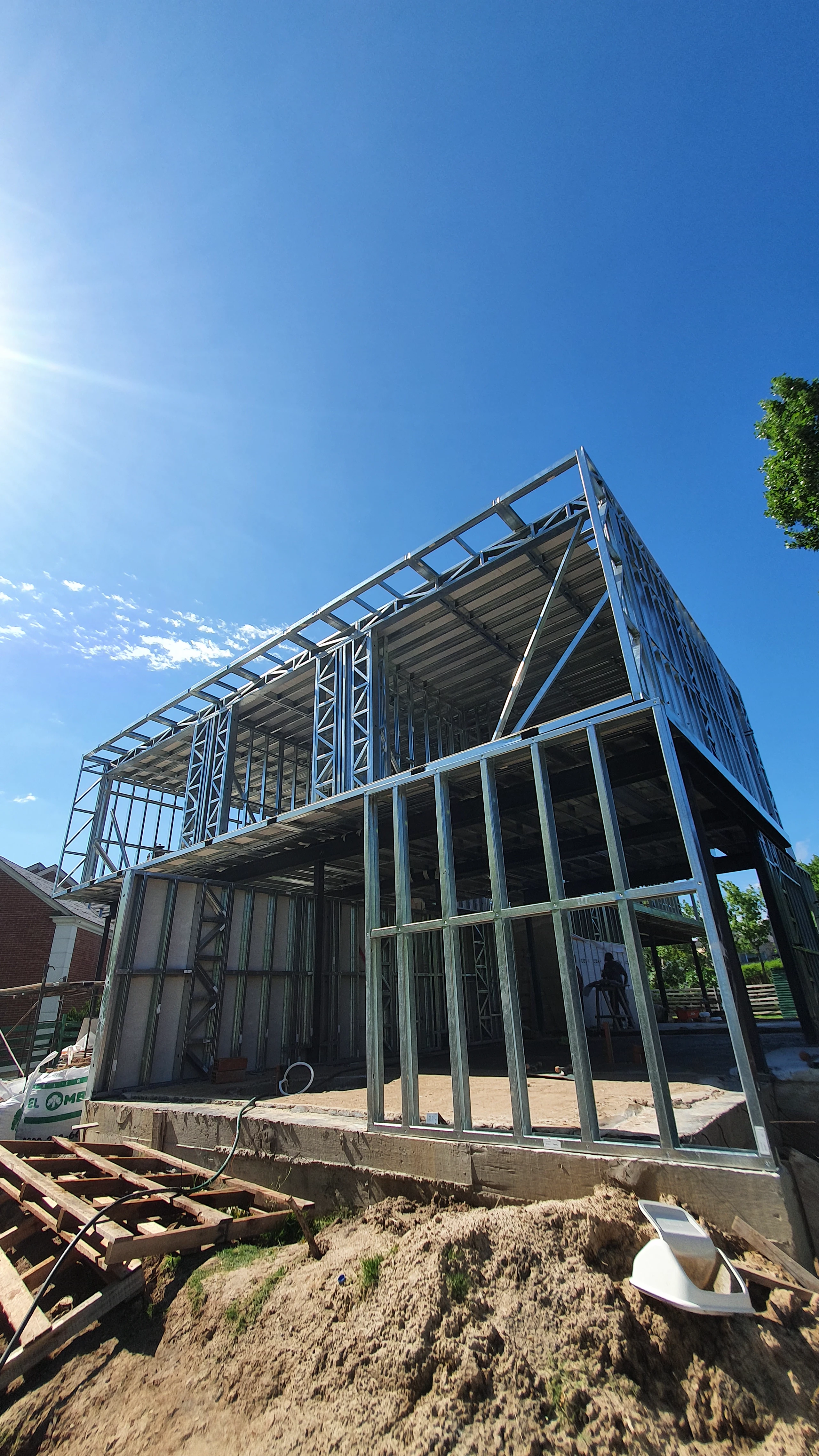 Estructura de steel frame de Casa Castores